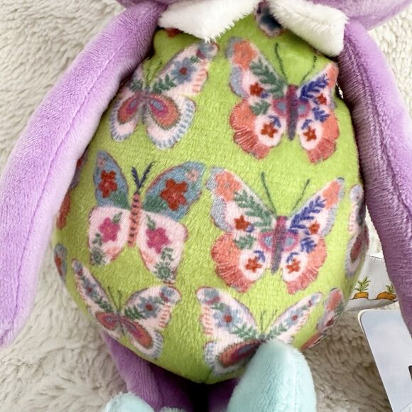 Bunnies By The Bay Purple Rabbit Butterflies On Body Plush Stuffed With Tag - Picture 2 of 5
